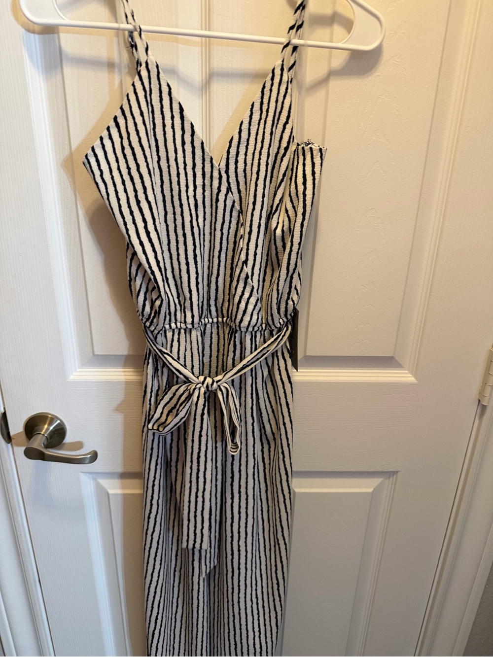 Lush Black & White Striped Jumpsuit